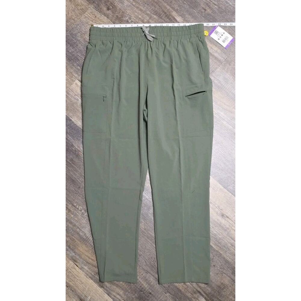 NWT WonderWink Scrubs Womens 1X Tall Olive Green Cargo Pants Drawstring